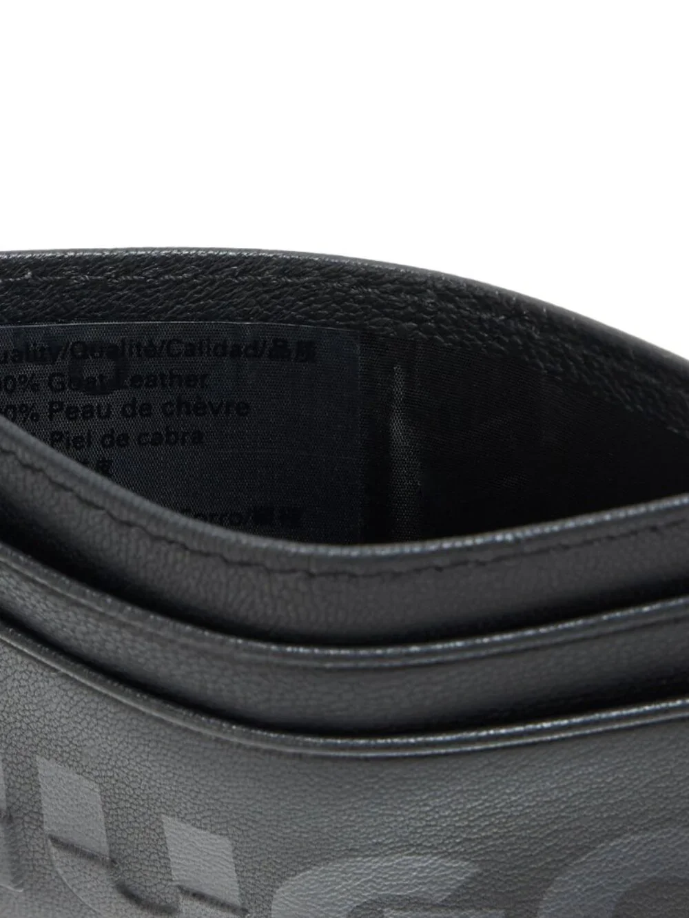 HUGO Logo Leather Card Holder Black New in Box